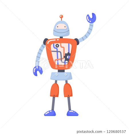 Robot and Modern Electronic Humanoid Machine Vector Illustration Robot and Modern Electronic Humanoid Machine Vector Illustration 120680537