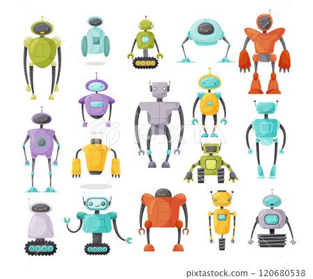 Robot and Modern Electronic Humanoid Machine Vector Set Robot and Modern Electronic Humanoid Machine Vector Set 120680538