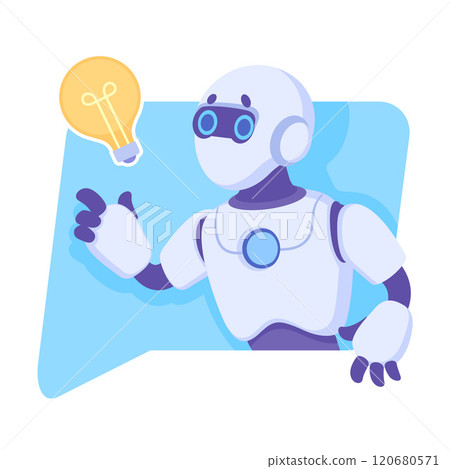 Robot as Smart Android Assistant Machine Vector Illustration 120680571