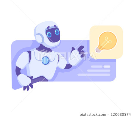 Robot as Smart Android Assistant Machine Vector Illustration 120680574
