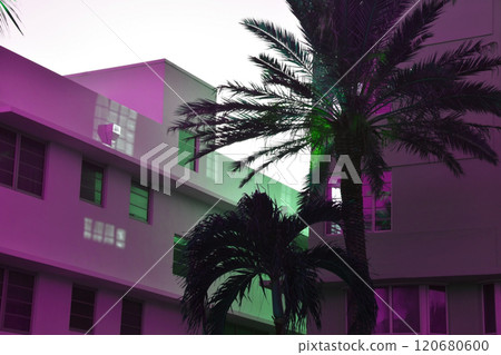 Miami, Florida, USA, facade of the buildings, Miami Beach streets, modern urban architecture 120680600