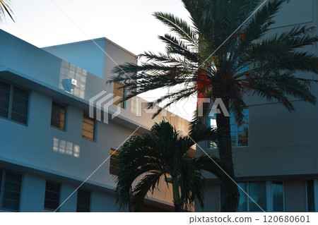 Miami, Florida, USA, facade of the buildings, Miami Beach streets, modern urban architecture 120680601