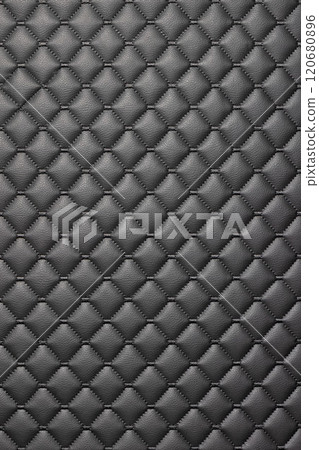 Textured black leather with diamond pattern evokes elegance and sophistication in design elements Textured black leather with diamond pattern evokes elegance and sophistication in design elements 120680896