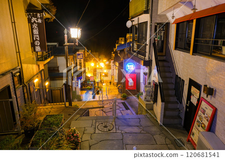 Ikaho at night, Ikaho Onsen Stone Steps Street, Shibukawa City, Gunma Prefecture 120681541