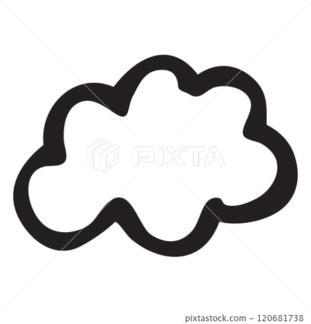 Cloud shape hand painted with ink paint swash Cloud shape hand painted with ink paint swash 120681738