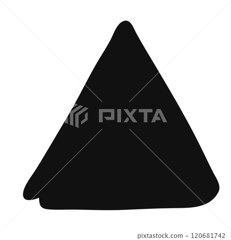 Triangle banner hand painted with black ink brush Triangle banner hand painted with black ink brush 120681742
