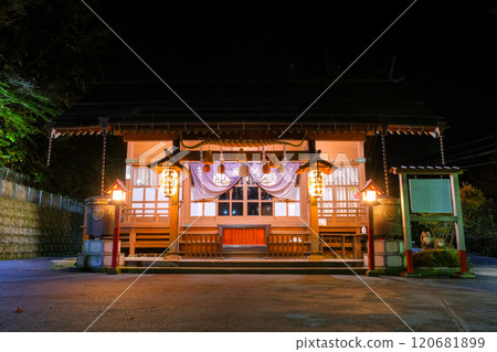 Ikaho Shrine at night, Shibukawa City, Gunma Prefecture 120681899