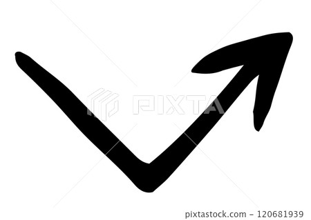 Hand painted arrow drawn with ink brush Hand painted arrow drawn with ink brush 120681939