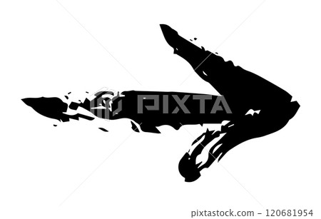 Hand painted arrow drawn with ink brush 120681954
