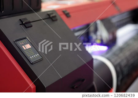 control panel of large format UV roll printer control panel of large format UV roll printer 120682439