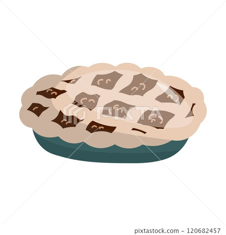 Pie Delicious Vector Illustration on White Background 120682457