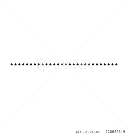 Tracing line dotted horizontal element for kids worksheet, dotted line for writing, drawing and motor skills development illustration 120682849