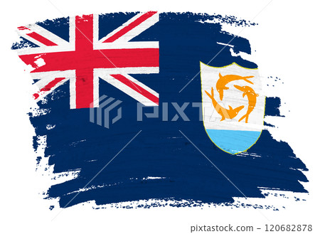 Anguilla flag background paint splash brushstroke 120682878