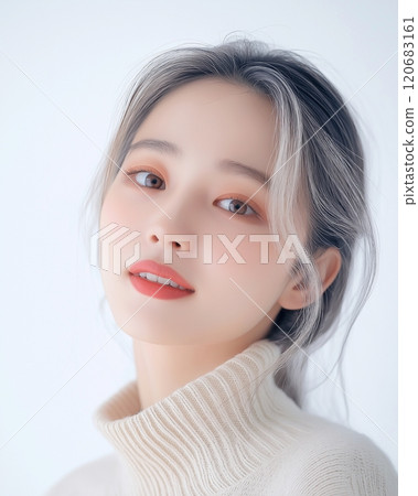 Blonde beauty/female image with colored hair "AI generated image" Blonde beauty/female image with colored hair "AI generated image" 120683161