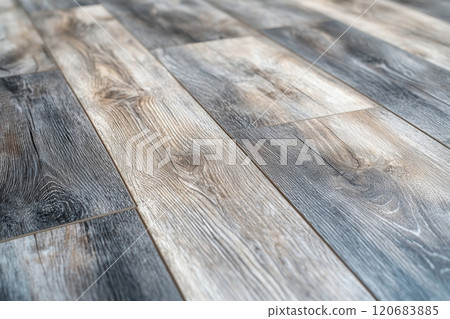 Rustic Wooden Floor with Natural Grain 120683885