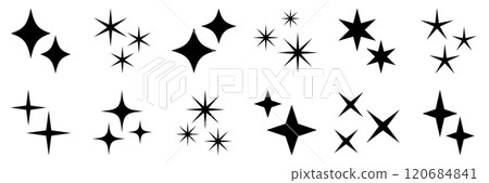 Sparkling icon simple black and white set 120684841