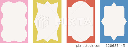 Minimalist frames collection. Vertical cards, frames, posters, flyers, background. Pastel color 120685445