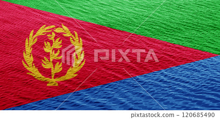 Flag of State of Eritrea on a textured background. Concept collage. Flag of State of Eritrea on a textured background. Concept collage. 120685490