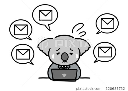 Koala businessman busy with inquiries 120685732