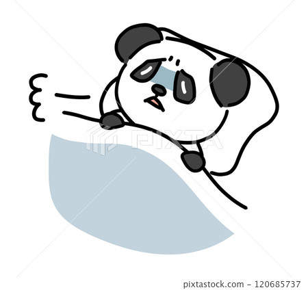Sleepless panda hand-drawn character Sleepless panda hand-drawn character 120685737
