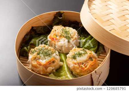 雞肉燒麥配番茄和馬蘇里拉起司 雞肉燒麥配番茄和馬蘇里拉起司 120685791
