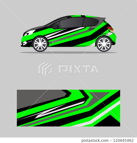 Car wrap design vector truck and cargo van decal Graphic abstract stripe racing background designs 120685862
