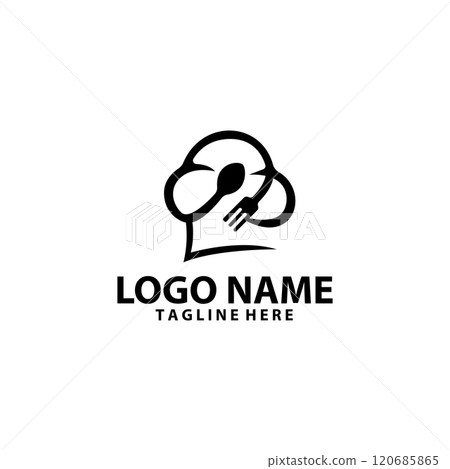 chef hat cooking utensil simple logo design vector chef hat cooking utensil simple logo design vector 120685865