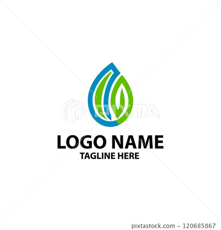 drop green water logo design vector 120685867
