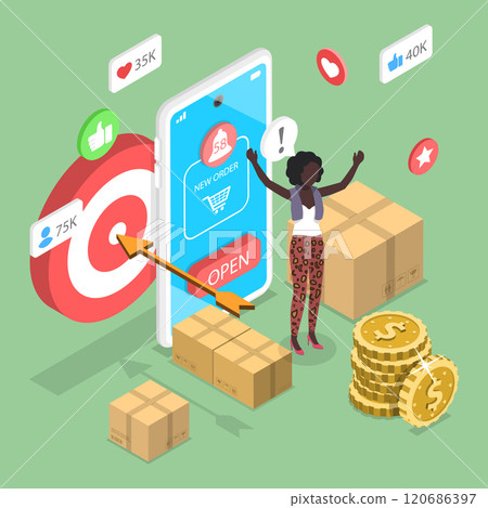 3D Isometric Flat Vector Illustration of SME Startup, Small Business Online 3D Isometric Flat Vector Illustration of SME Startup, Small Business Online 120686397