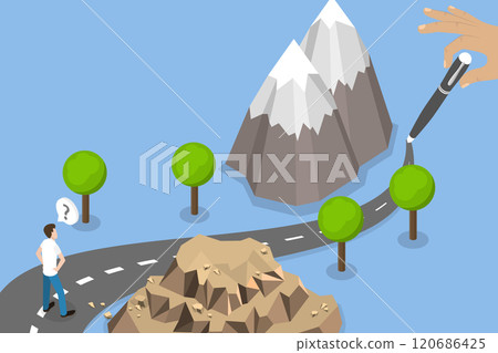 3D Isometric Flat Vector Illustration of Path Concept, Pathway In Life or Business 120686425
