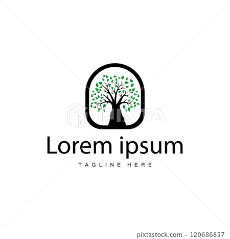 green nature education kids playground tree logo illustration and play tree design 120686857