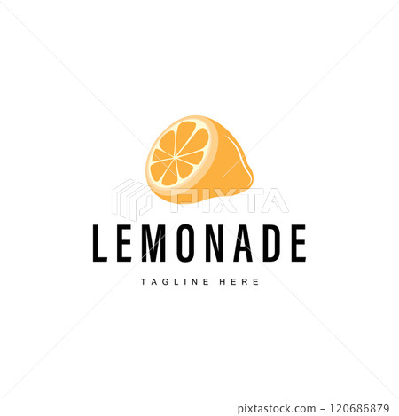 lemon logo design fresh lemon fruit with lemonade plant illustration template lemon logo design fresh lemon fruit with lemonade plant illustration template 120686879