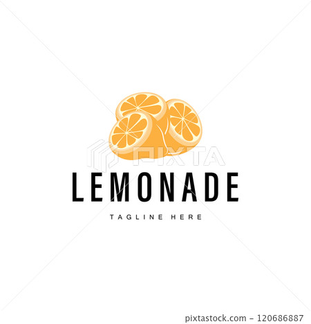 lemon logo design fresh lemon fruit with lemonade plant illustration template lemon logo design fresh lemon fruit with lemonade plant illustration template 120686887