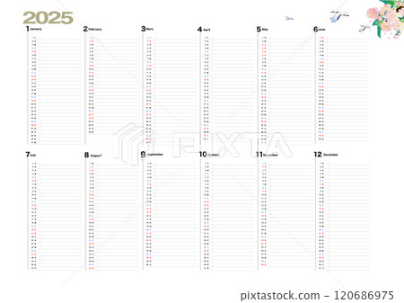 2025 calendar, planner 120686975