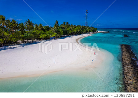 View of Fulidhoo island in the Maldives 120687291