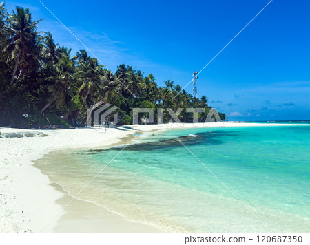 View of Fulidhoo island in the Maldives View of Fulidhoo island in the Maldives 120687350