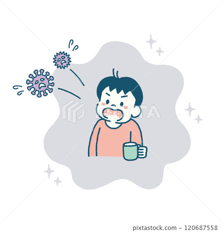 兒童漱口病毒感冒預防插畫 120687558