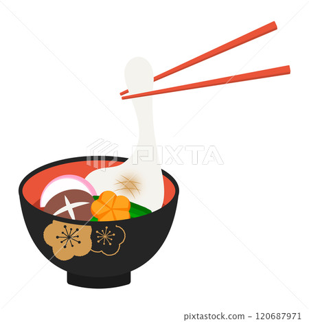 Illustration of delicious looking ozoni Illustration of delicious looking ozoni 120687971