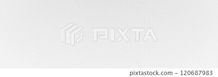 Perforated metal background. White steel with holes. Industrial tech wallpaper. Stainless material with light effect. Metal plate design. White carbon sheet. Vector illustration 120687983
