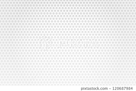 Hexagon background. White neutral honeycomb design. Abstract technology texture. Geometric mosaic with cells. Clean website wallpaper with light effect. Vector illustration 120687984
