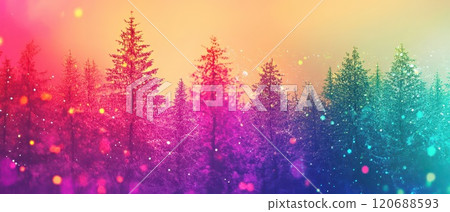 Colorful winter forest during the Christmas season 120688593
