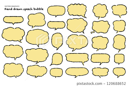 The handwritten feel is appealing! Simple speech bubble illustration material 120688652