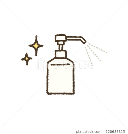 消毒酒精噴霧手寫簡單插圖 120688815