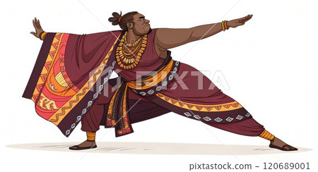 Powerful indian dancer striking a bold pose 120689001