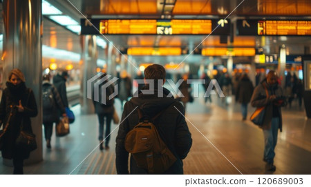 The sound of announcements and train arrivals echo through the concourse adding to the lively and bustling atmosphere The sound of announcements and train arrivals echo through the concourse adding to the lively and bustling atmosphere 120689003