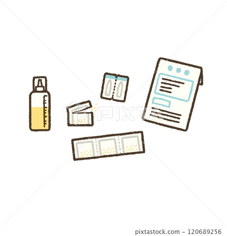 Medicine handwritten illustration icon set 120689256