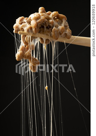 Natto, stringy natto, picking up natto with chopsticks Natto, stringy natto, picking up natto with chopsticks 120689918