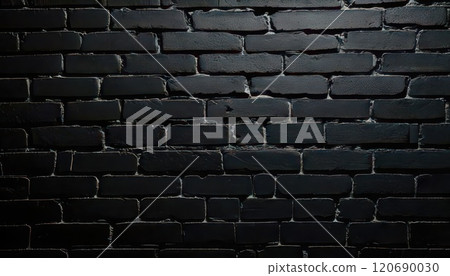 《AI Image》Black brick wall background material 《AI Image》Black brick wall background material 120690030