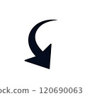 Simple down arrow illustration 120690063