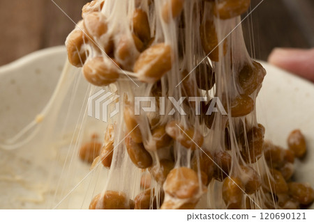 Natto: Take a small bowl and mix the natto 120690121
